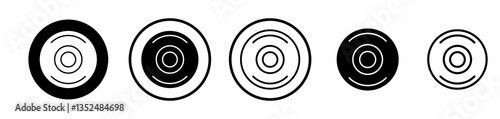 Dvd icons symbol. Flat and line design style.