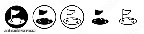 Golf yard icons symbol. Flat and line design style.