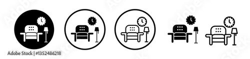 Lounge icons symbol. Flat and line design style.