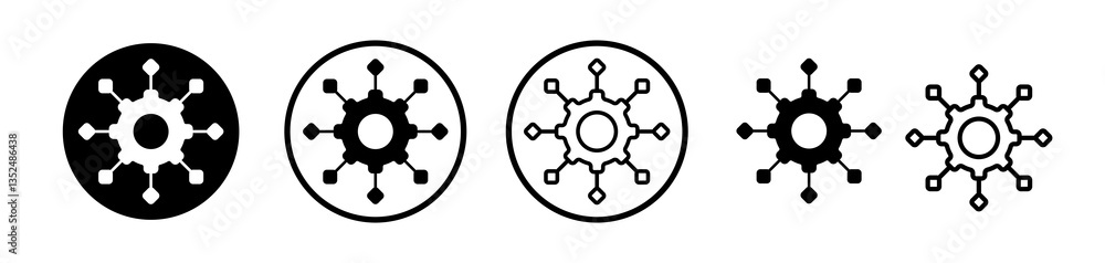 Microservices icons symbol. Flat and line design style. Microservices icons symbol. Flat and line design style.