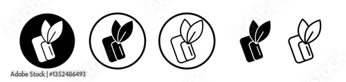 Mint gum icons symbol. Flat and line design style.
