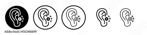 Otitis icons symbol. Flat and line design style.