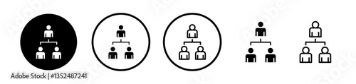 Ponzi scheme icons symbol. Flat and line design style.
