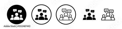 Public opinion icons symbol. Flat and line design style.