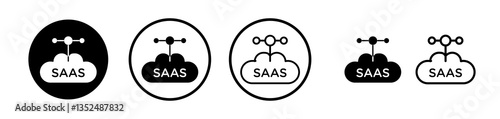 Saas icons symbol. Flat and line design style.