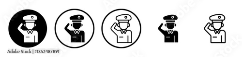 Salute icons symbol. Flat and line design style.