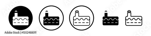Sewerage tank icons symbol. Flat and line design style.