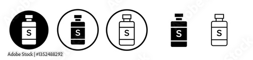 Solvent icons symbol. Flat and line design style.