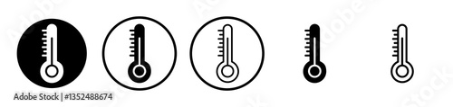 Thermometer icons symbol. Flat and line design style.