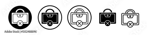 Unemployment icons symbol. Flat and line design style.