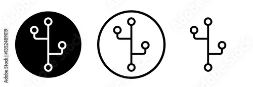 Version control icons symbol. Flat and line design style.