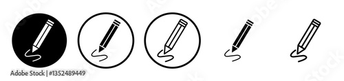 Write icons symbol. Flat and line design style.
