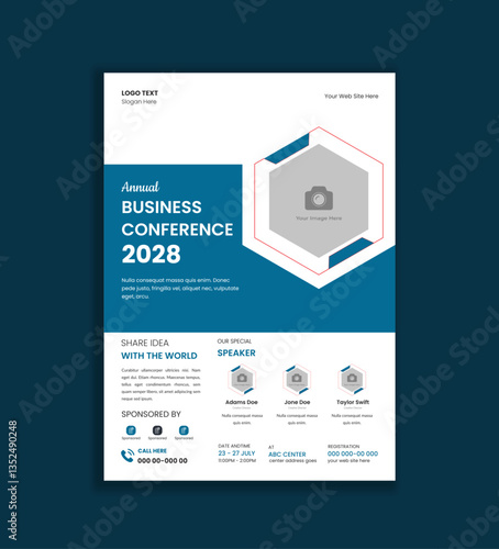Annual Business Conference flyer template Share Ideas, Network, and Build Success