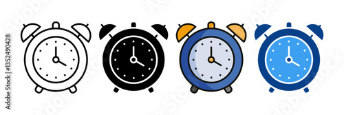 Alarm Clock  Icon Set Multiple Style Collection