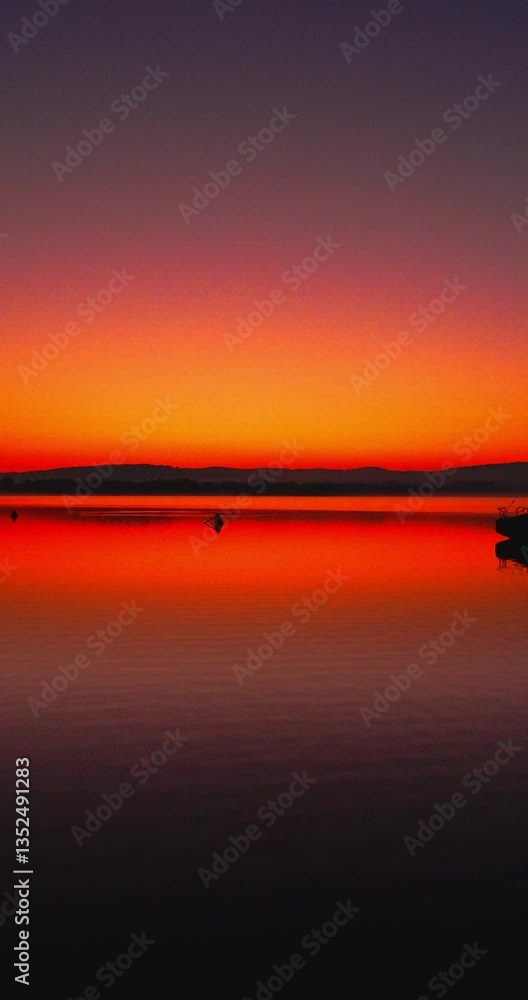 Vertical - Fire Red Dawn in Arona on Lake Maggiore in Italy. Vertical - Fire Red Dawn in Arona on Lake Maggiore in Italy.