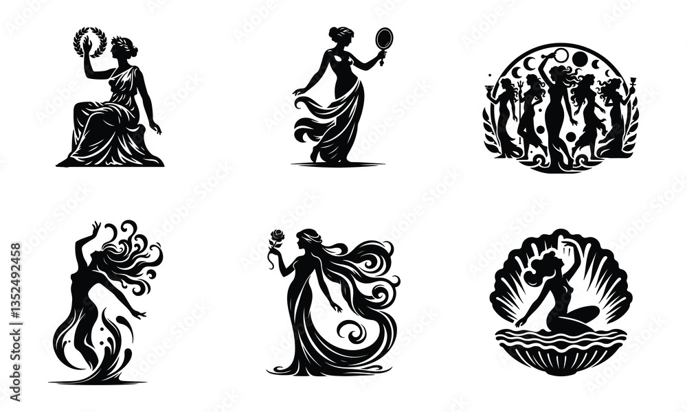 Elegant Goddess Silhouette: The Essence of Beauty and Grace Elegant Goddess Silhouette: The Essence of Beauty and Grace