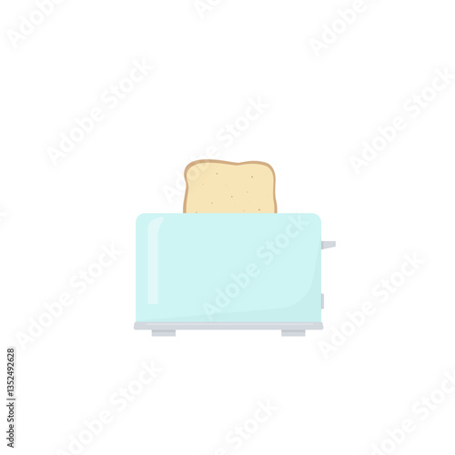 Toaster icon in flat color style. Toaster with toasted bread. Vector illustration