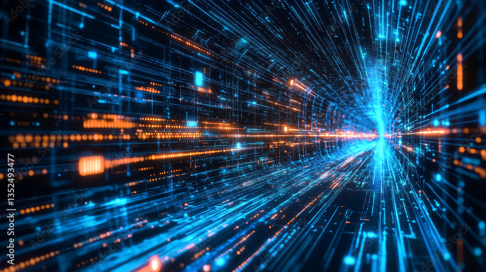 Digital tunnel cyberspace and digital data network connections concept. Transfer digital data hi-speed internet, Future technology digital background concept. Digital tunnel cyberspace and digital data network connections concept. Transfer digital data hi-speed internet, Future technology digital background concept.