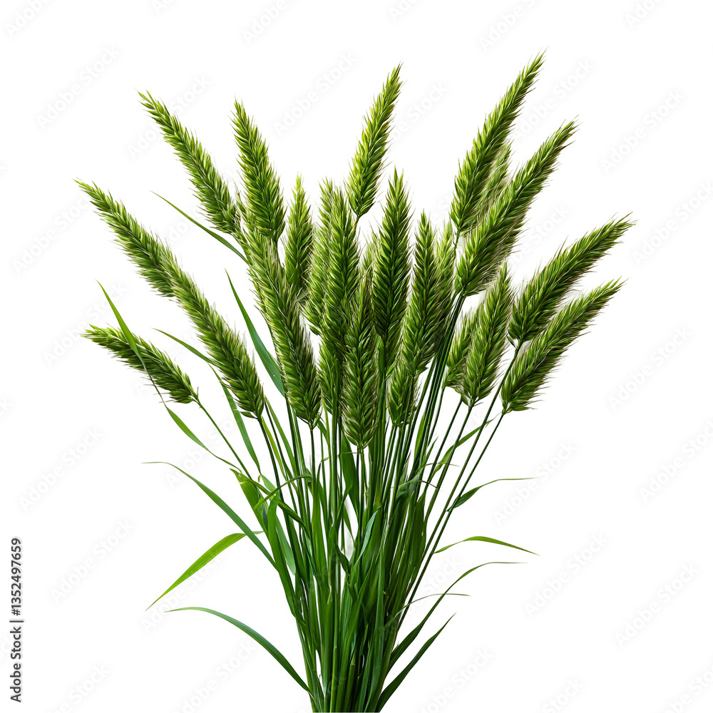 Fototapeta premium Lush Green Wheat Stalks Nature Botany Agriculture,