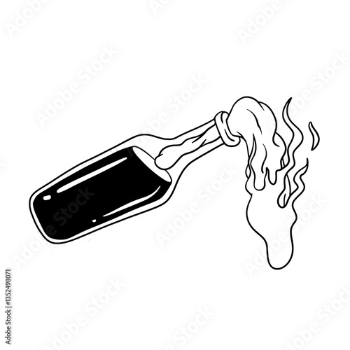 Vector Illustration of a Molotov Cocktail