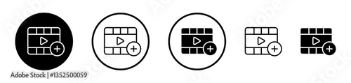 Add Video vector icon symbol. illustration sign collection.