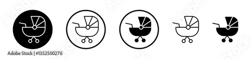 Baby carriage vector icon symbol. illustration sign collection.