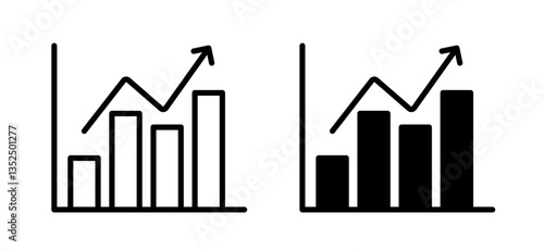 Chart histogram vector icon symbol. illustration sign collection.