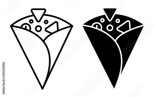 Crepe vector icon symbol. illustration sign collection.