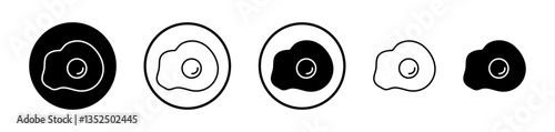 Egg fried vector icon symbol. illustration sign collection.