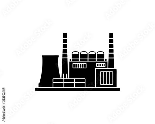 creative details thermal power station Icon vector illustration 