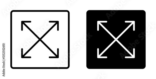 Expand vector icon symbol. illustration sign collection.