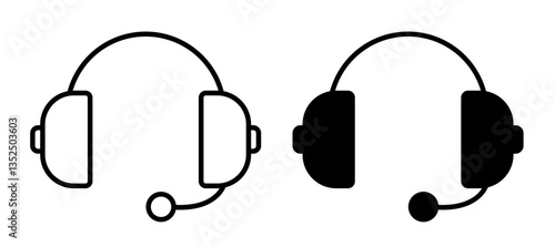 Headset vector icon symbol. illustration sign collection.