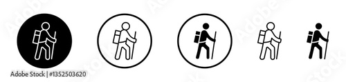 Hiking vector icon symbol. illustration sign collection.