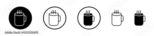 Hot coffee Mug vector icon symbol. illustration sign collection.