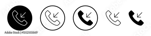 Incoming Call vector icon symbol. illustration sign collection.