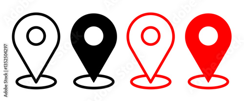 Map marker vector icon symbol. illustration sign collection.