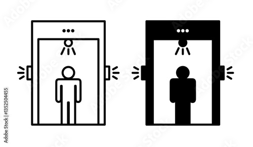 Metal detector vector icon symbol. illustration sign collection.