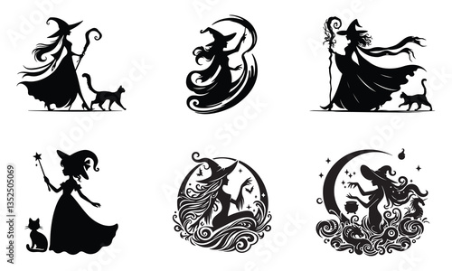 Silhouette of a Mythical Witch: A Symbol of Magic and Mystery
