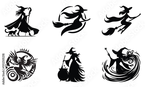 Silhouette of a Mythical Witch: A Symbol of Magic and Mystery
