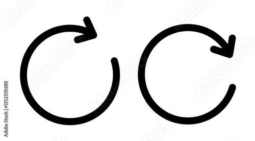 Rotate right vector icon symbol. illustration sign collection.