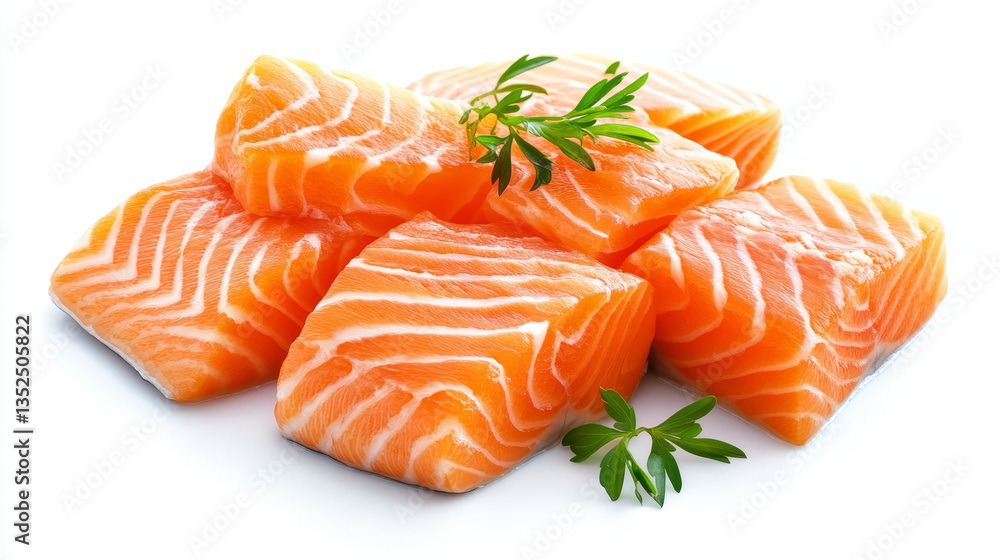 Raw salmon fillets - Isolated on White Background – High Resolution Raw salmon fillets - Isolated on White Background – High Resolution