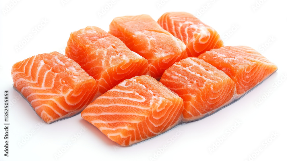 Raw salmon fillets - Isolated on White Background – High Resolution Raw salmon fillets - Isolated on White Background – High Resolution