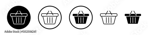 Shopping basket vector icon symbol. illustration sign collection.