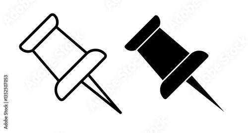Thumbtack vector icon symbol. illustration sign collection.