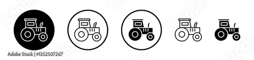Tractor vector icon symbol. illustration sign collection.