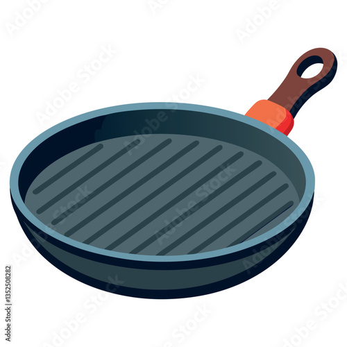 frying grill pan isolated on white background