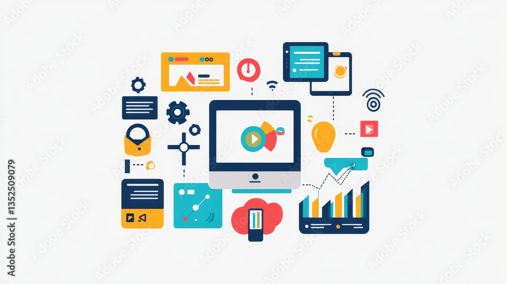 Vector illustration. SEO. Flat computing background. Programming and coding. Web development and search. Search engine optimization. Innovation and technologies. Mobile app. Vector illustration. SEO. Flat computing background. Programming and coding. Web development and search. Search engine optimization. Innovation and technologies. Mobile app.