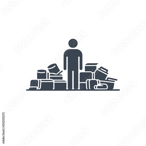 Cluttered Space Hoarding Icon