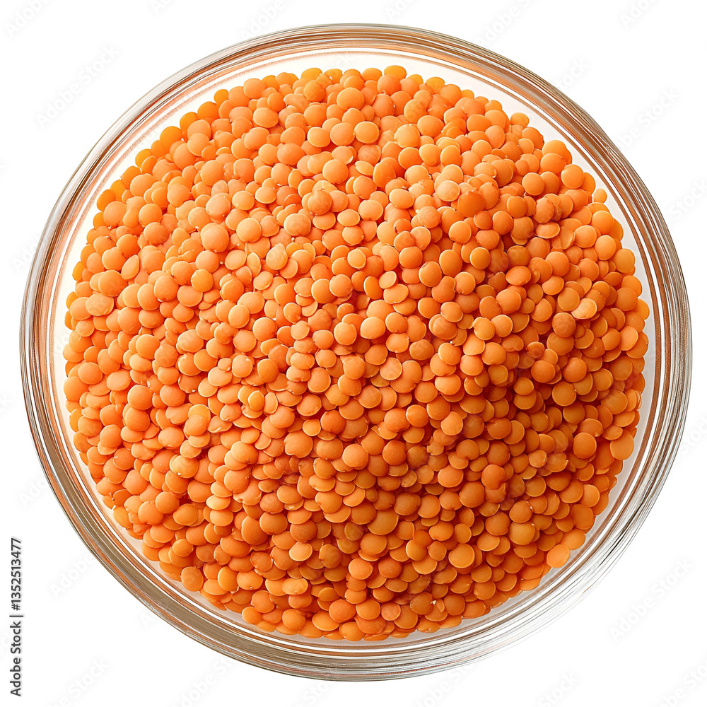 Red lentils in a glass bowl healthy food vegan cuisine Red lentils in a glass bowl healthy food vegan cuisine