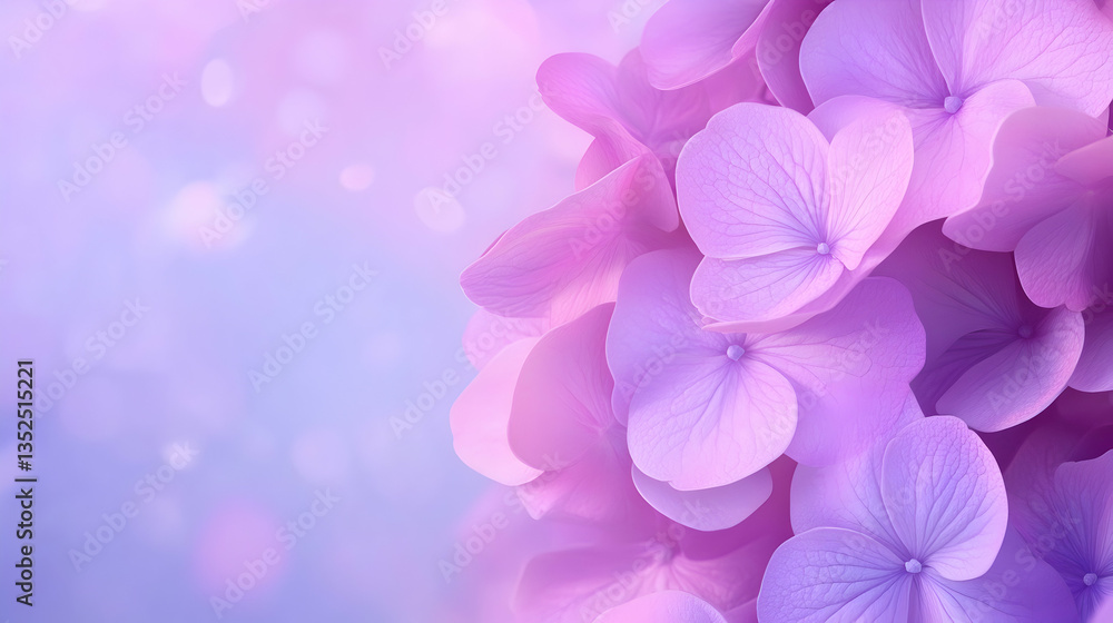 Soft Pink Hydrangeas Close-up, Bokeh Background, Floral Spring Design, Website Header Soft Pink Hydrangeas Close-up, Bokeh Background, Floral Spring Design, Website Header